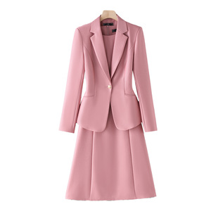 Women's Suit Set Midi Skirt Full Sleeve Polyester Formal Anti-Wrinkle Professional Dress Two Piece - Product Image 5