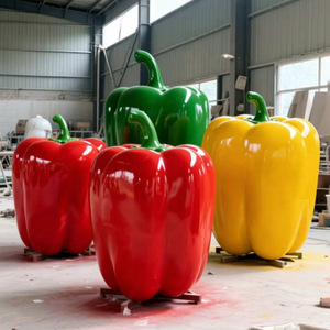 Scultura da Giardino per Esterni, Grande Statua di Frutta in Fibra di Vetro e Resina, Mela Astratta con Graffiti, per Decorazione - Product Image 6