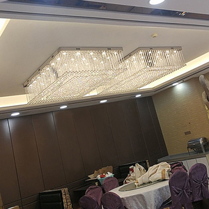Hiện đại <span class=keywords><strong>LED</strong></span> Chandelier trần ánh sáng tùy chỉnh thủy tinh cho thương mại không gian-sang trọng tiệc thương mại trung tâm thương mại Chrome Trung Quốc bán buôn - Product Image 4