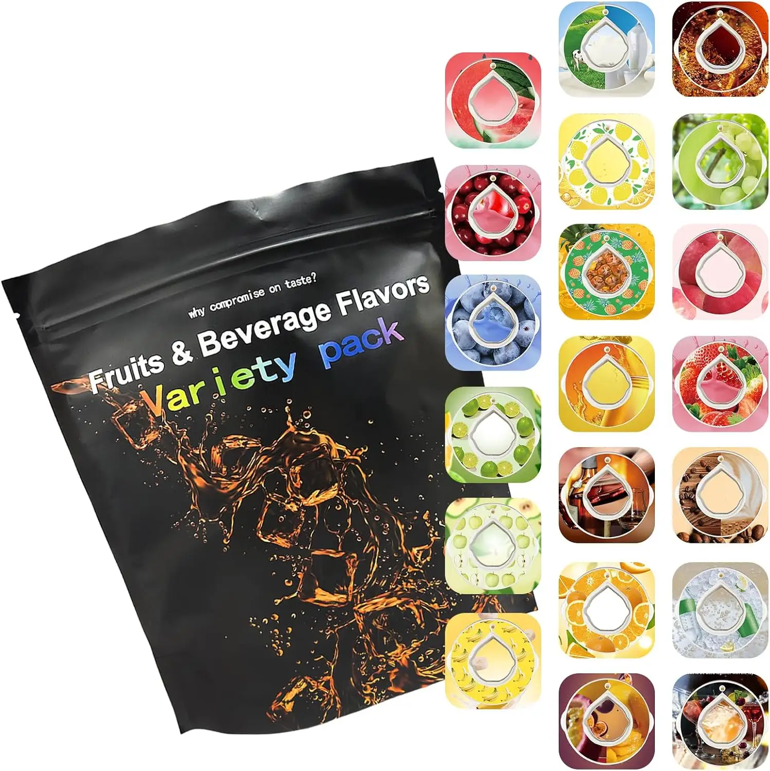 Fruit Scent Pods for Water Bottle Flavor Caps Water Bottles Fruit Fragrance Rings Pods