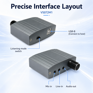 การ์ดจับเสียง USB 2 ช่องสัญญาณ การ์ดเสียงภายนอกพร้อมไมโครโฟน ช่องต่อเสียงเข้า 3.5 มม. ช่องต่อเสียงออก ฮาร์ดแวร์มอนิเตอร์ สำหรับพอดแคสติ้ง คอมพิวเตอร์ - Product Image 3