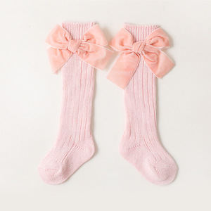 <span class=keywords><strong>Calcetines</strong></span> Largos de Algodón hasta la Rodilla para Bebés y Niñas, Estilo Invernal, Color Sólido, con Lazo - Product Image 5