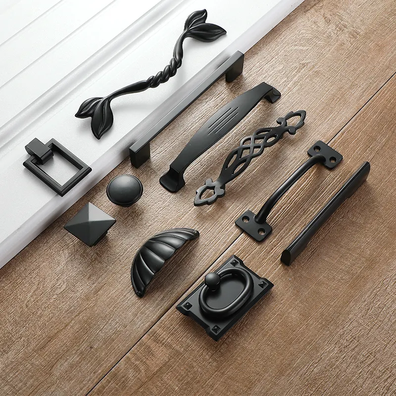 Furniture Handles and Cabinet Knobs Black Drawer Pulls Knobs Handles Furniture Kitchen Knob Cabinet Closet Pull Handles Modern