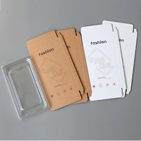 Boîte électronique pour casque Bluetooth avec poignée de suspension en carton laminé brillant et illustration de dessin animé