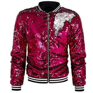 Chaqueta de Lentejuelas con Cuello Alto para Hombre, <span class=keywords><strong>Abrigo</strong></span> Reversible Informal con Estampado de Canalé para Otoño e Invierno - Product Image 6