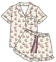 Nouvelle conception, vente en gros, 2 pièces, pyjama d'été confortable en coton tricoté, écologique, ensemble de pyjama pour femme à manches courtes et short
