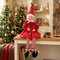 Figuras de Gnomos Miniatura Personalizadas de Tela, Muñecos de Duendes Navideños Sentados, Decoración Navideña de Lana de Alta Calidad