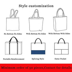 Sac de shopping personnalisé élégant en tissu épais de 16 oz, grand sac fourre-tout en toile pour femmes avec poignées et fond robustes - Product Image 2