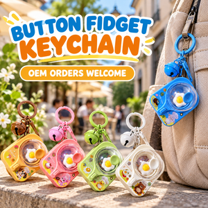Cute <b>Egg</b> Flipper Keychain Bag Charm <b>Plastic</b> Anime Pendant Stress Relief Toy for Teens - Product Image 3
