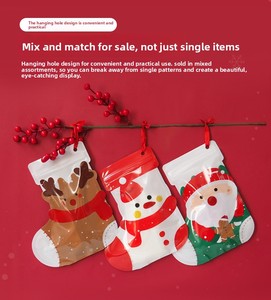 <b>Christmas</b> Cartoon Stocking-Shaped Children's High-End Portable Plastic <b>Gift</b> <b>Bag</b> for Snack - Product Image 6
