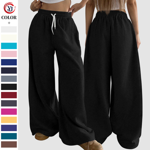 Custom Womens Streetwear 2025 Winter Pants for Women Wide Leg Unisex Trackpants Elastic Drawstring Cuffs Sweats Women - Product Image 1