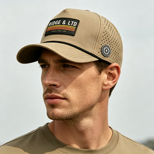 Gorra de Béisbol de 5 Paneles, Perforada con Láser, de Secado Rápido, Ligera, Deportiva, con Logotipo Personalizado, Transpirable, para Correr - Product Image 1