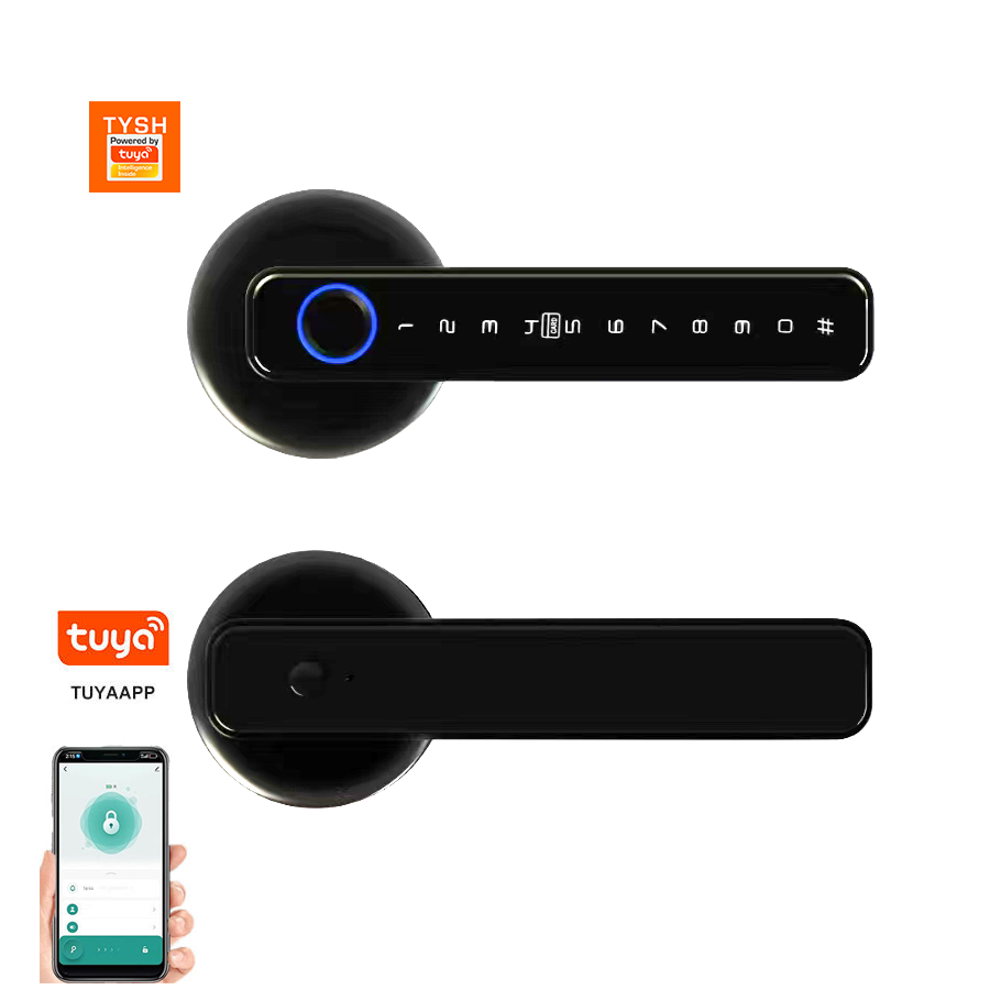 TYSH Smart Automatic Security Biometric Fingerprint Handle Lock Interior Intelligent Lock Keyless Smart Door Lock Tuya Ble