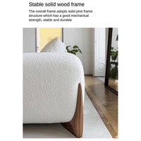 Ensemble de canapés neufs avec accoudoirs, design unique, mobilier de salon, prix abordable, confortable, tissu en polaire berbère, blanc crème, en vente