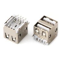 USB 2.0 double couche verticale à 180 degrés Connecteur USB 3.0 horizontal à 90 degrés noir et blanc prise femelle USB multiple enfichable