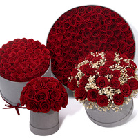Boîte de fleurs de roses rouges préservées, roses éternelles, boîte cadeau en forme de cœur, Saint-Valentin, fête des mères, anniversaire de mariage, anniversaire