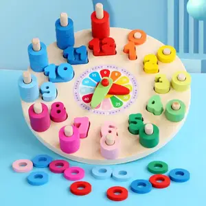 Jouet d'éducation scientifique pour enfants multi-fonctionnel réveil numérique correspondant blocs de construction apprentissage précoce Jigsaw Puzzle jouets