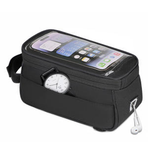 Sac de téléphone à écran tactile pour vélo de montagne, noir, étanche, avec doublure intérieure, sangle amovible pour équipement de cyclisme - Product Image 5