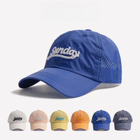 Gorra de Béisbol de Verano para Adultos, Transpirable, de Malla, Estilo Vintage, Protección UV, Secado Rápido, Logotipo Bordado Personalizado, Diseño de Puntos/Frutas, para Pesca al Aire Libre, 100%