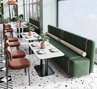 Meubles de style nordique de luxe pour restaurant, café, hôtel, canapé en velours, table et chaises sur mesure