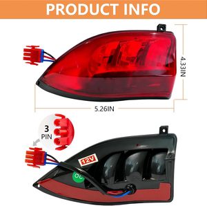 Kit de Luces Traseras LED de 12V y 3 Cables para Carrito de Golf, Reemplazo de Luces Traseras para Club Car Precedent 2004 y <span class=keywords><strong>Tempo</strong></span> 2018 OE 102528901 102579001 - Product Image 2