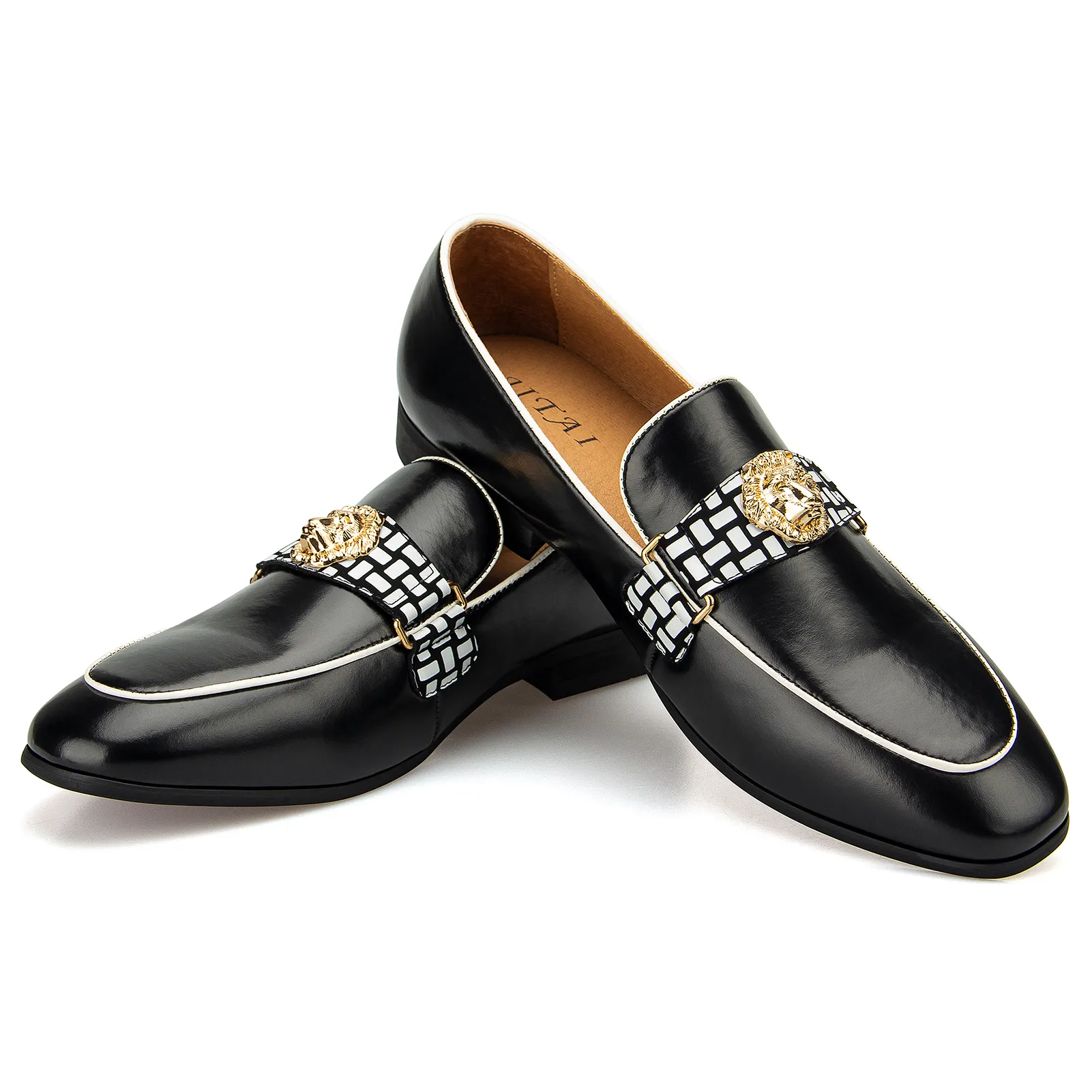 Wholesale Men Loafer Casual Shoes Dress Loafers Buckle Fashion Leather Shoes