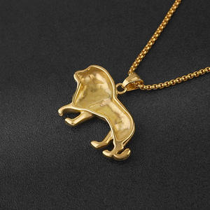 Collar de joyería hip hop personalizado con colgante de león africano de acero inoxidable para hombre - Product Image 4