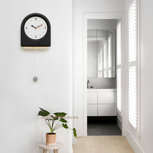Arched <b>Wall</b> <b>Clock</b> Battery Powered Single Face Living Room Modern <b>Design</b> - Product Image 3