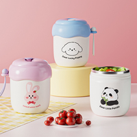 Lonchera Infantil Portátil de Acero Inoxidable 304, Libre de BPA, Hermética, Termo para Comida Caliente, Contenedor para Sopa, Bolsa Aislante, Tapa de Plástico Bonita