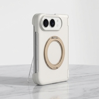 Coque de téléphone en plastique compatible transfrontalier pour 18-Duo, pliable, effet peau, avec support magnétique intégré, design épuré