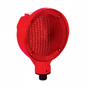 Luz Intermitente Solar Redonda Roja para Advertencia de Tráfico - Product Image 2
