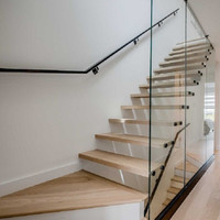 CBMMart Innentreppe Einholmige Gerade Freischwebende Treppe Mit Massivholz-, Glas- und Marmorstufen für Metall-, Holz- und Glastreppen