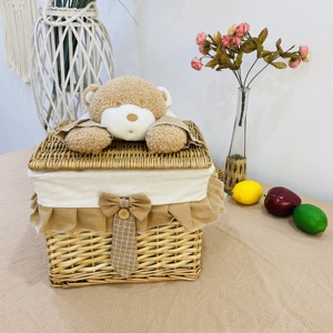 Set di cesti in tessuto salice resistente per bambini da 5 pezzi con fodere staccabili e Top in <span class=keywords><strong>peluche</strong></span> - Product Image 3