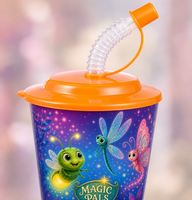 Usine directe personnalisable 3D réutilisable enfants boisson tasse écologique PP matériel paille accessoire personnalisable en plastique verres