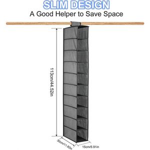 Customized 10-Layer Multifunctional Foldable Closet Systems Wardrobe Storage with <b>Shoes</b> Bag Compartments and Hanging Organizer - Product Image 4