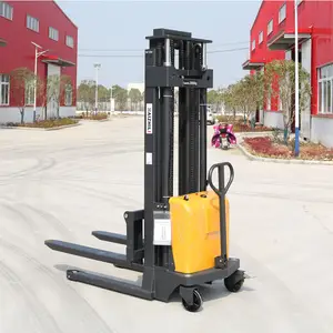 HaiZhiLi Warehouse Semi Automatic Electric Powered Fork Stacker 1ton 2meter Semi-electric Pallet Stacker For Material Handling