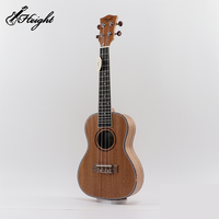 Kit de ukulélé de concert en bois d'acajou à 4 cordes de 23 pouces à faire soi-même avec un élégant ukulélé