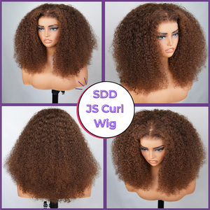 Perruques sans colle en <span class=keywords><strong>cheveux</strong></span> humains, couleur brun roux bouclé, densité 250 %, avec closure en dentelle pré-découpée 5x5 – Fournisseur de choix - Product Image 5