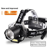 Lampe frontale puissante rechargeable à zoom réglable et à activation par mouvement pour les aventures en plein air, le travail nocturne et les situations d'urgence