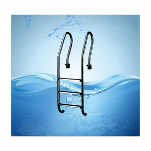 Inground Swimming Pool Ladder Stainless Steel Pool <b>Step</b> Ladder With Escutcheon Plate And Handrail For Concrete Pool - Product Image 1