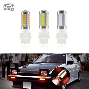 12V T25 3157 P27W P5W 33SMD 자동 꼬리 주차 전구 반전 전구 LED 자동 차 우회 신호 빛 브레이크 램프