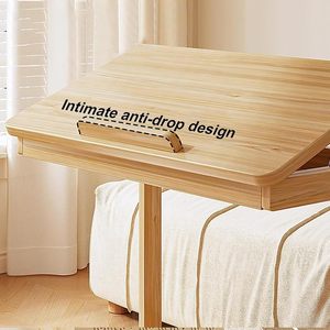 Vintage <b>Wood</b> Adjustable Movable with Wheels Table Multifunctional Sofa Coffee Side Table Portable Laptop <b>Desk</b> Stand - Product Image 4