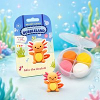 Kit de Modelado de Criaturas Marinas, Juguete Creativo Artístico, Aventura Espacial, Akis el Axolotl, Set de Arcilla de Secado al Aire para Niños