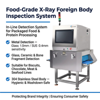 Détecteur de rayons X pour aliments JXZR XR-500D, système d'inspection haute précision en acier inoxydable SUS304 avec garantie d'un an