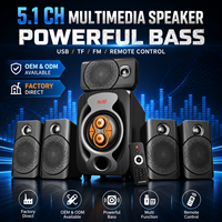 Altavoz de cine en casa de alta calidad, altavoz de graves 5,1 para cine en casa, sistema de altavoces de cine en casa 5,1 USB/SD/FM