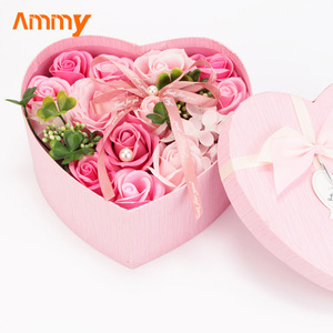 <span class=keywords><strong>AM</strong></span>-SPB21 Ammy - Jabones de Rosa Rosa en Forma de Corazón, Caja de Regalo con Flores Decorativas para el Día de la Madre - Product Image 4