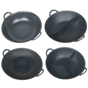 Chongqing Style Hot Pot Black Cast Iron 6.1L 10L Large Capacity Smokeless Pan For Commercial Street Stall Use - Product Image 3