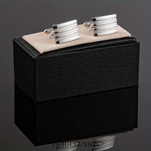 2 uds. <span class=keywords><strong>Gemelos</strong></span> a rayas con textura plateada <span class=keywords><strong>para</strong></span> hombre <span class=keywords><strong>para</strong></span> camisas formales, regalo perfecto <span class=keywords><strong>para</strong></span> <span class=keywords><strong>novio</strong></span> o padre - Product Image 6