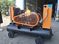 Compresseur d'air portable à vis LGY2.8-8 électrique avec réservoir de réception d'air, entraînement par courroie, unité mobile sur roues pour usage en atelier