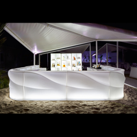 Compteur de bar de boîte de nuit lumineux extérieur changeant de couleur rgb portable Comptoir de bar de restaurant et de café avec lumière led